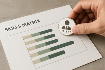Skills matrix showing assessment of talent . 
