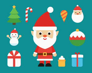 Cute christmas characters and symbols collection