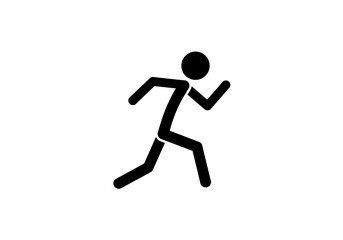A black stick figure is depicted running