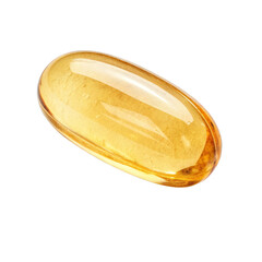 Amber capsule liquid supplement golden health isolated on a transparent background image