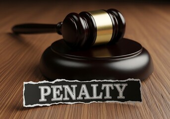 Gavel and penalty sign
