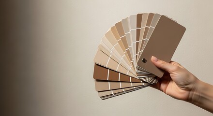 Hand holding color swatches
