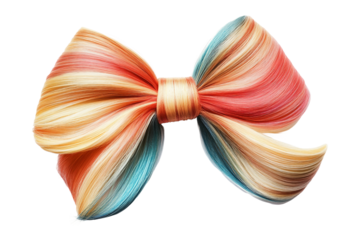 Girls hair bow isolated on transparent background