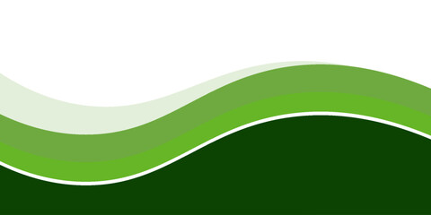 Abstract green wave background, Vector green line background curve element with white space for text and message design, overlapping layers.