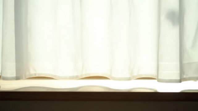 Sheer Curtain Sways with Sunlight Sine Band