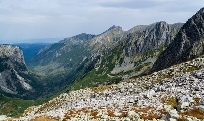 Natural mountain landscape seen from the upper floor of the valley.