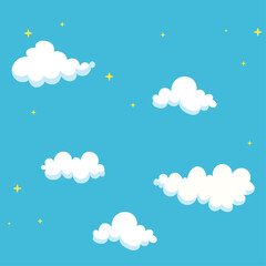 Cartoon Clouds Vector Illustration – Cute and Fluffy Sky Elements
