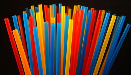 Colorful plastic drinking straws