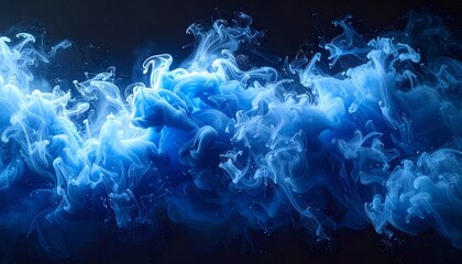 Obraz premium Abstract Blue Ink Swirl Background Texture Design.