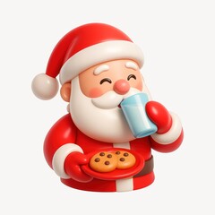 Jolly Santa enjoying cookies.