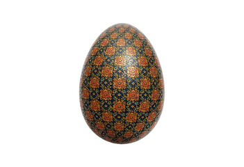 Ornate patterned egg, isolated for decoration, art, tradition, culture, and celebration.