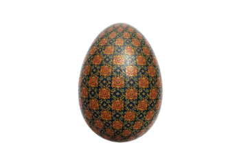 Ornate patterned egg, isolated for decoration, art, tradition, culture, and celebration.