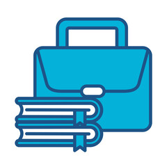 Bag Icon In Blue Monochrome Flat Design, Vector Illustration