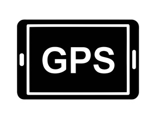 Tablet displaying gps navigation icon on screen