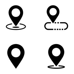 location pin icons on white background. location icon set
