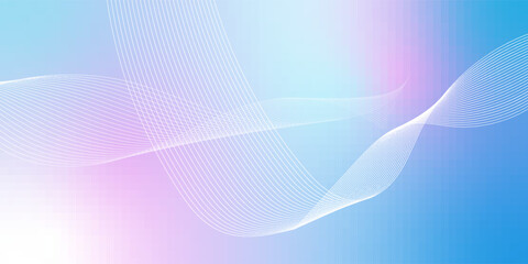 Abstract blue gradient background with shining lines waves. Minimalist background for banner, poster, cover, brochure, flyer, website