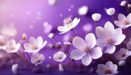 Bright Violet Background With Dainty White Flowers
