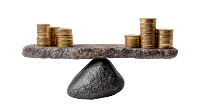 Balancing Wealth and Risk for Strategic Financial Growth Isolate on Transparent Background, cutout, png