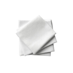 Naklejka premium Stack of Crisp White Linen Napkins, Folded and Ready for Use