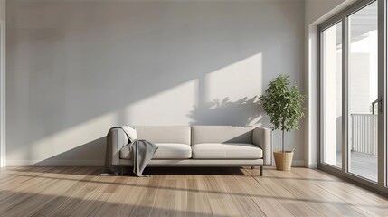 Peaceful Interior Scene with Sunlight and Neutral Tones