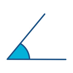Angle Icon In Blue Monochrome Flat Design, Vector Illustration