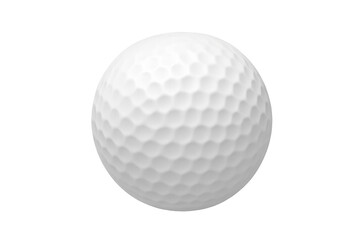 White golf ball isolated on transparent background for sport design