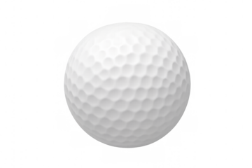 White golf ball isolated on transparent background for sport design