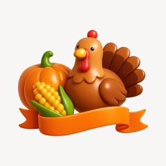 Thanksgiving turkey festive illustration