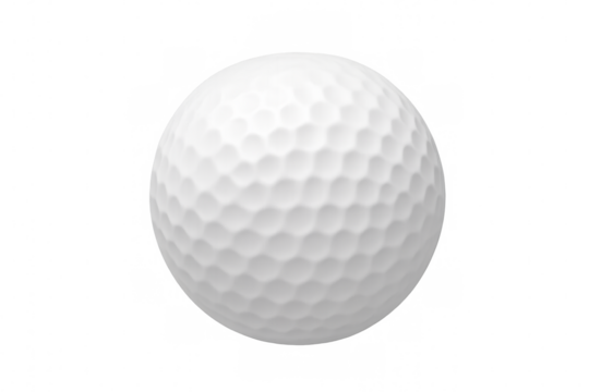 White golf ball isolated on transparent background for sport design