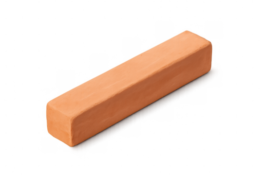 Single orange pastel crayon isolated on transparent background