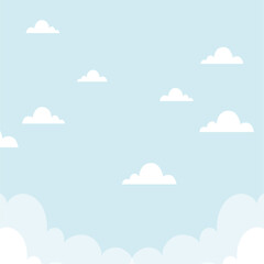 Cartoon Clouds Vector Illustration &ndash; Cute and Fluffy Sky Elements