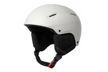 White ski helmet isolated on transparent background