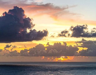 Dramatic sunset over the ocean