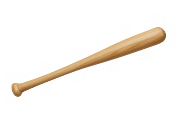Wooden baseball bat isolated on transparent background