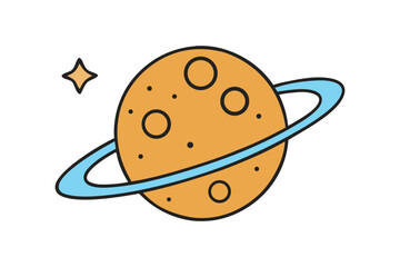 Christmas cookies shaped like planets orbiting around a glowing sugar star vector illustration.