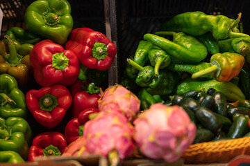 Malaga, Andalusia, Spain. 4 September 2025. Fruit and vegetable stall at Atarazanas market