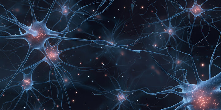 Abstract Neuron Network  Brain Cells and Neural Communication.