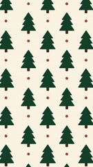 Obraz premium [mini christmas trees and dots in repeat mobile wallpaper]