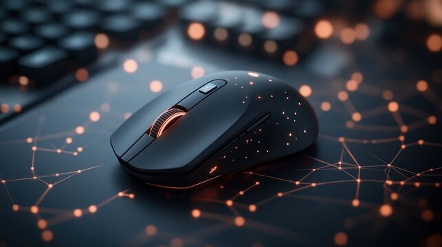 Modern wireless computer mouse on a desk