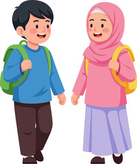 Muslim Children Going to School