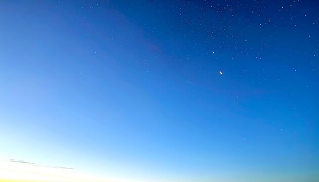 Vast, clear blue sky with faint stars