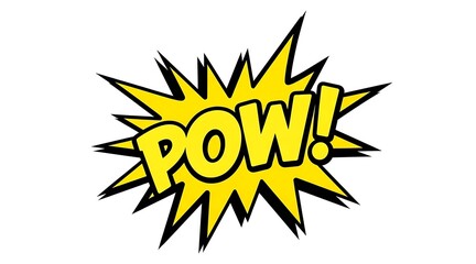 Pow comic book explosion isolated on white background