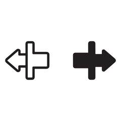 Obraz premium Two directional arrows one black one white indicating opposite directions