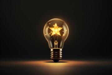 Light bulb whit star lightbulb innovation bright.