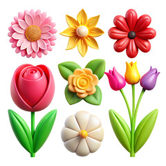 Flower set image icon design 