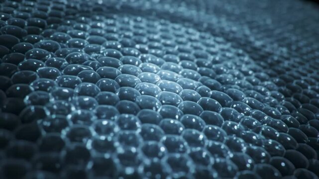 Shimmering Bioluminescent Hex Grid With Blurred Depth