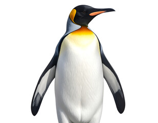 Emperor Penguin Standing Upright, Front View, isolated on transparent background