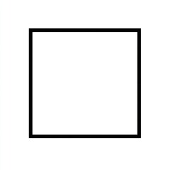 A simple, minimalist black square outline on a white background. The square is centered and appears clean and crisp