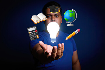 Conceptual view of AI in modern education, where a bright idea and code, like `from google import genai ... print(response.text)`, unlock new knowledge.