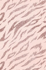 Tiger pattern rose gold background, animal print design